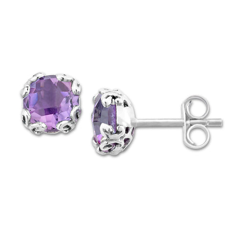 Glow Studs - Amethyst - February
