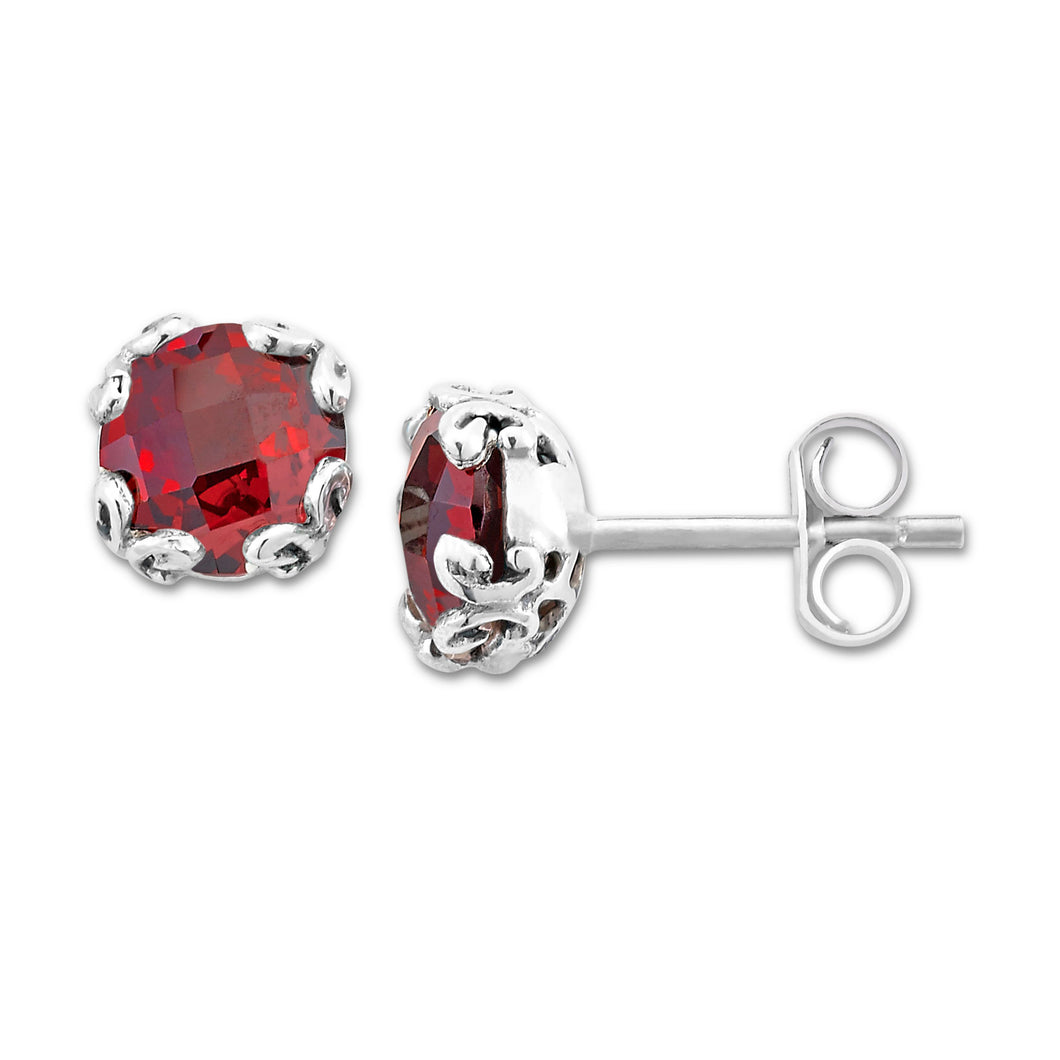 Glow Studs - Garnet - January