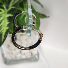 Load image into Gallery viewer, Black Spinel Inside Out Hoop Earrings