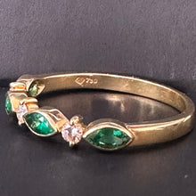 Load image into Gallery viewer, Ladies 18k yellow gold diamond and emerald ring