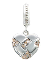 Load image into Gallery viewer, Pave Woven Heart Charm - 2025-1339