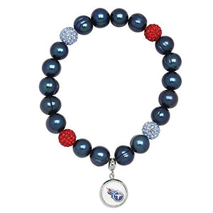 Honora Licensed NFL Tennessee Titans freshwater cultured pearl & crystal bracelet NFB7938TE75