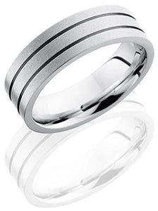 Lashbrook CC7F2.5 Lined Satin Finish Wedding Band - Cobalt Chrome