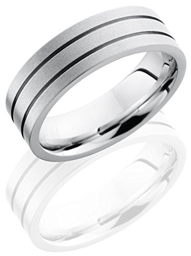 Lashbrook CC7F2.5 Lined Satin Finish Wedding Band - Cobalt Chrome