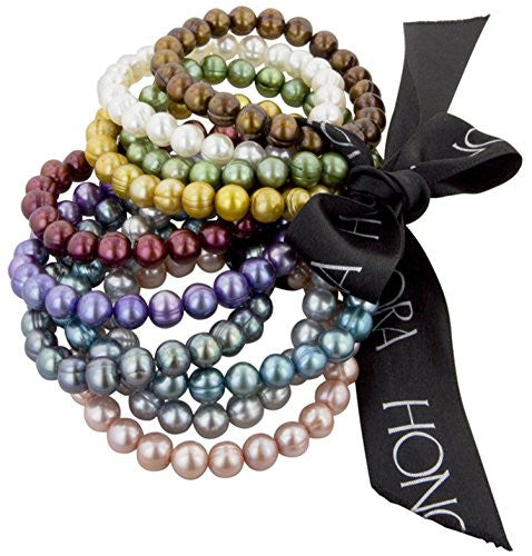 Honora Set of 10 Multi color Freshwater Cultured Pearl Stretch